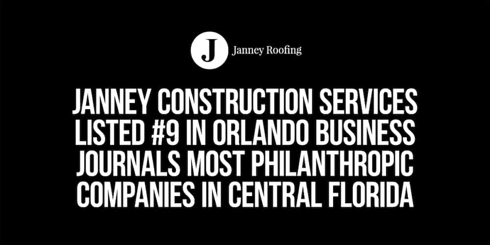 janney construction services listed #9 in orlando business journals most philanthropic companies in central florida