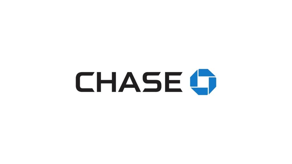 Chase bank logo with blue octagon.