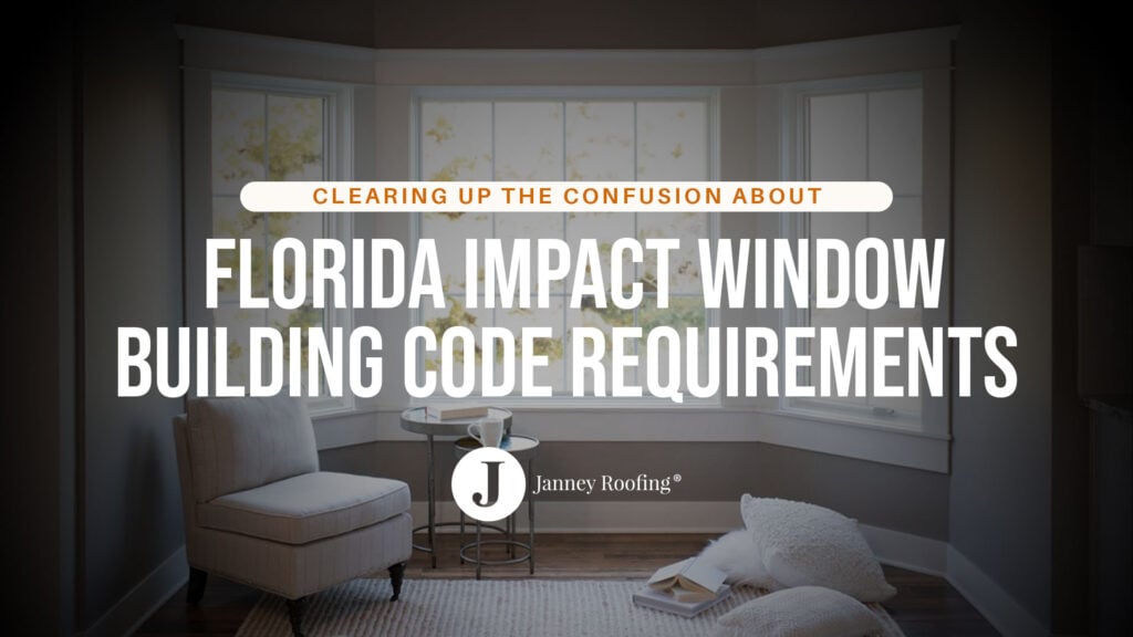 Bay window with Florida impact window code text